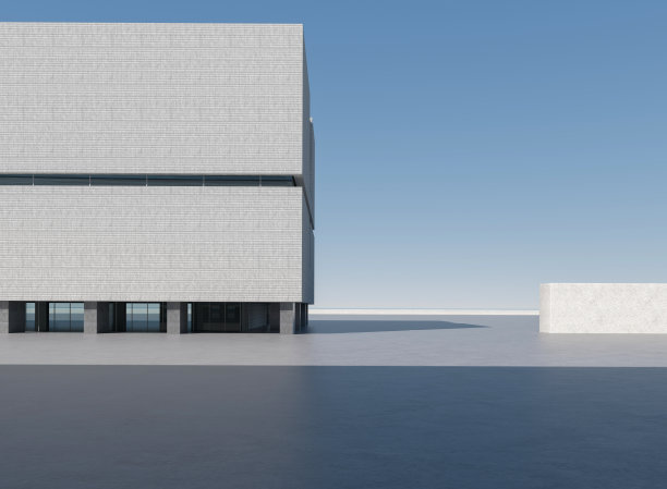 清洁地面广场和建筑立面图片下载