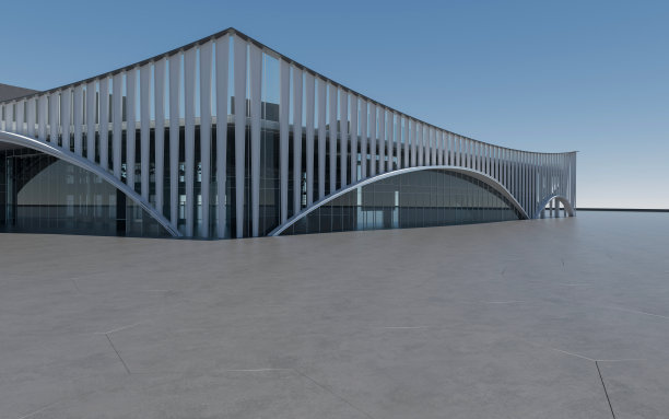 3D城市建筑之夜广场图片下载