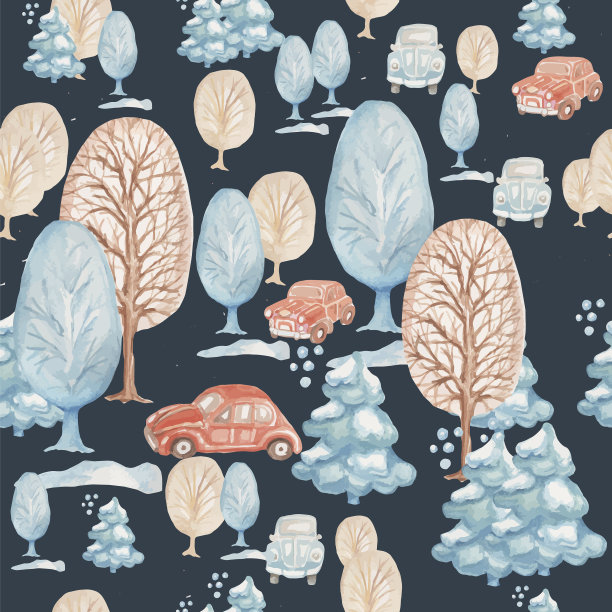 冬季树木格局无缝车树森林ch图片下载