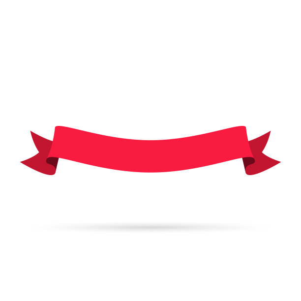 红色丝带孤立在白色背景-设计元素图片下载
