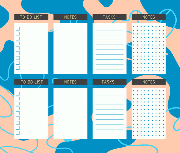 待办事项列表和注释模板。图片下载