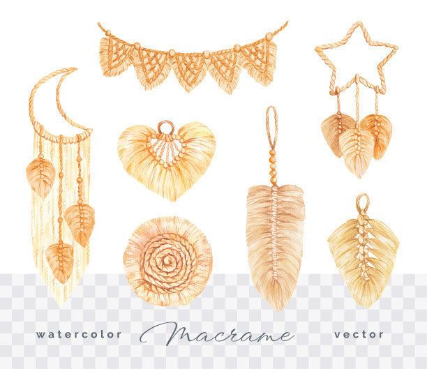 水彩可爱流苏婴儿卧室，孤立矢量插图图片下载