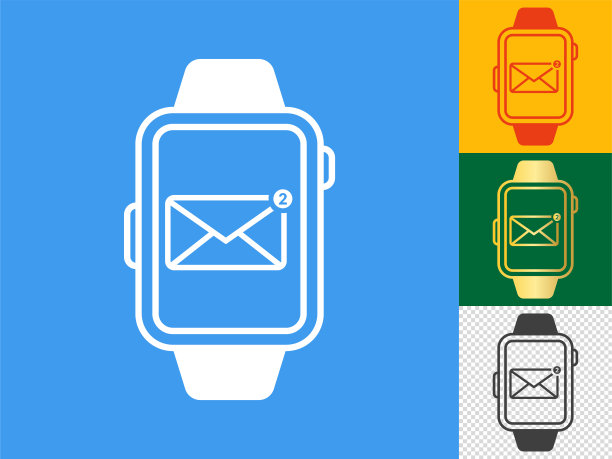 一套智能手表图标与新消息。图片下载