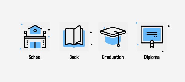 四图标包的教育线设置图片下载