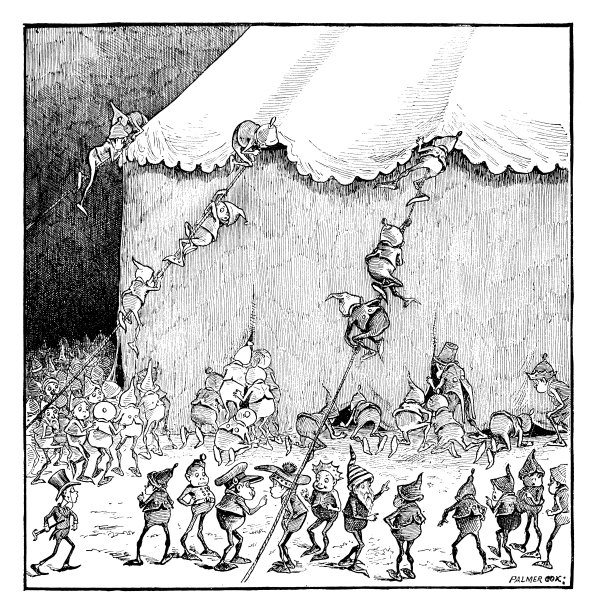 有趣的卡通人物的古董插图(“布朗尼”，1887年)图片下载