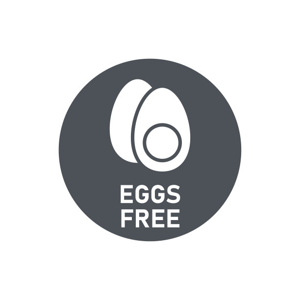 鸡蛋是免费的。自然产品。过敏原。食物不耐受。电脑图标,标签。贴纸。矢量插图。图片下载