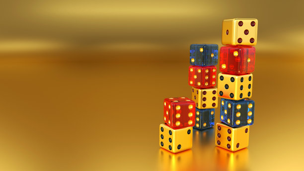 玻璃骰子和黄金骰子图片下载