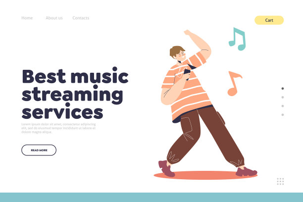 最佳音乐流媒体服务登陆页图片下载