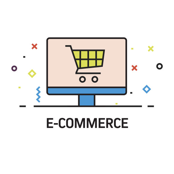 电子商务平面线图标，轮廓矢量符号插图。完美像素，可编辑的描边。图片下载