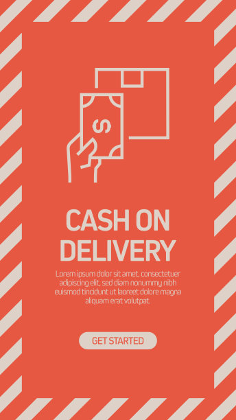 现金交付线图标概念，轮廓矢量符号插图。完美像素，可编辑的描边。图片下载