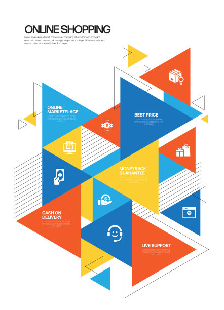 电子商务，网上购物，数字营销相关的现代矢量插图与图标图片下载