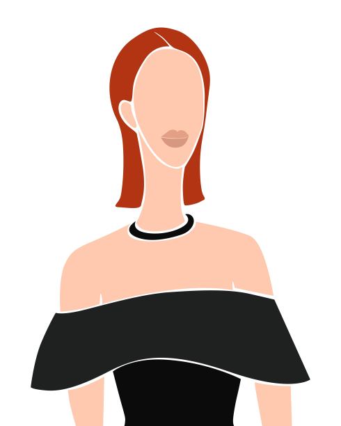 具有女性面孔的抽象海报，当代女性肖像股票插图图片下载