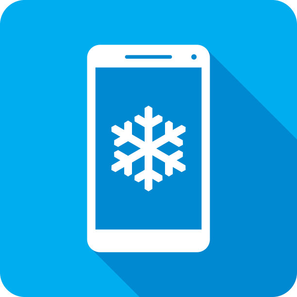 雪花智能手机图标剪影5图片下载
