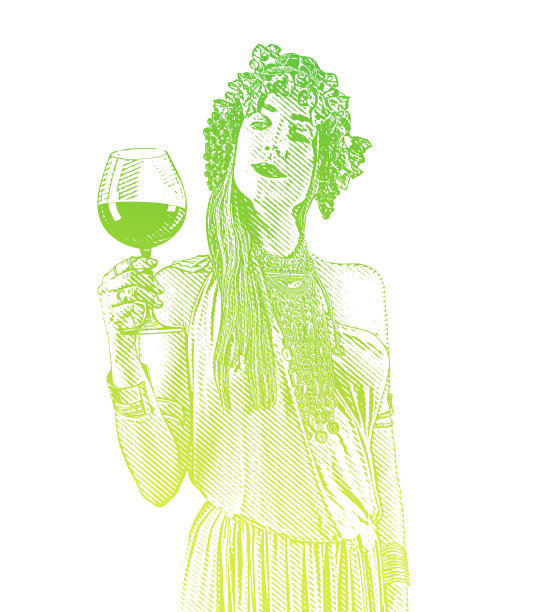 酒女神喝着酒杯里的酒图片下载