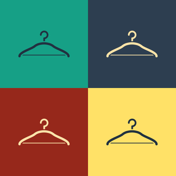 颜色衣架衣柜图标孤立的颜色图片下载