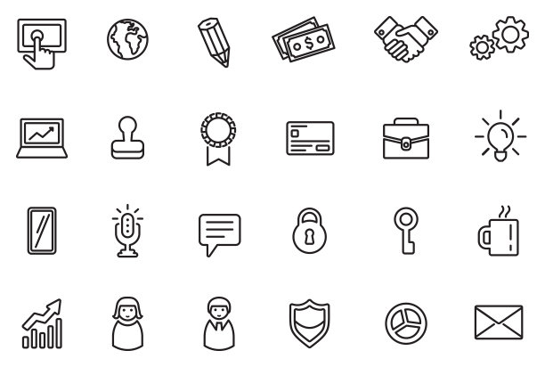 一套24行商业图标。图片下载