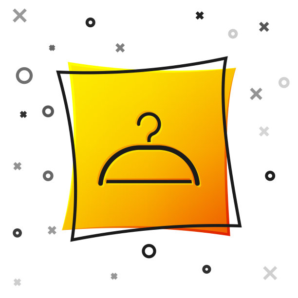 黑色衣架衣柜图标孤立在白色上图片下载