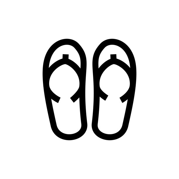 人字拖线条图标，设计，像素完美，可编辑笔触。标志、标志、符号。海滩，夏天，沙滩，大海。图片下载