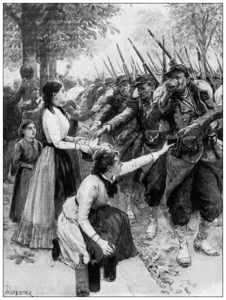 来自英国杂志的古董图片:喂士兵图片下载