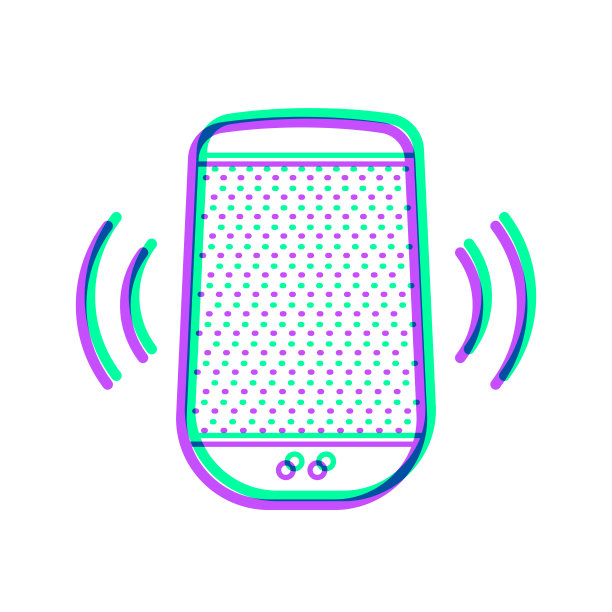 智能扬声器-语音助手。图标与两种颜色叠加在白色背景上图片下载