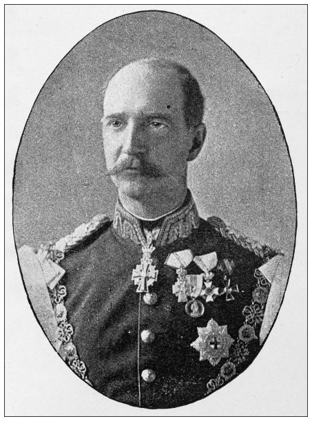 来自英国杂志的古董图片:丹麦女王(黑塞-卡塞尔的路易丝)家族，希腊的乔治一世图片下载