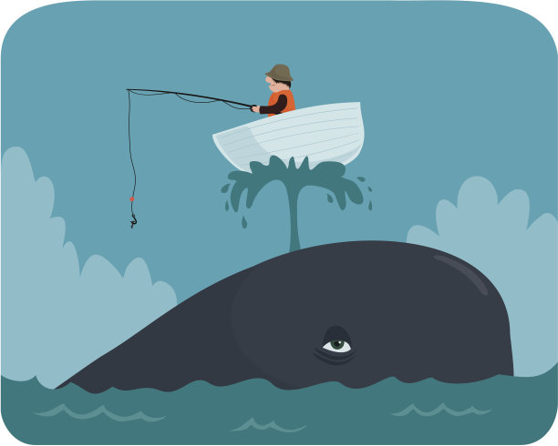 鲸鱼上的船图片下载