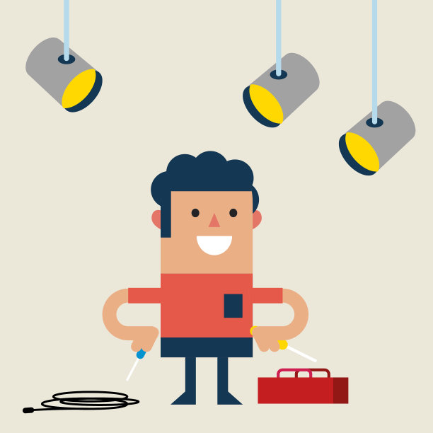 照明技师和他的工具图片下载