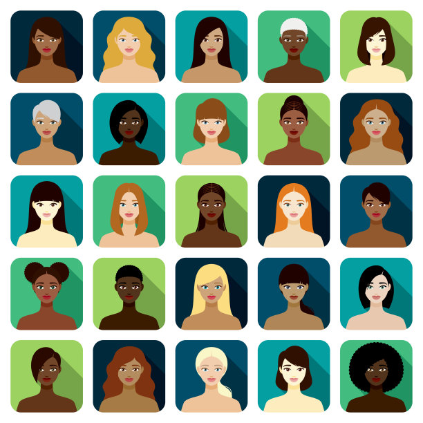 女性头像图标集图片下载