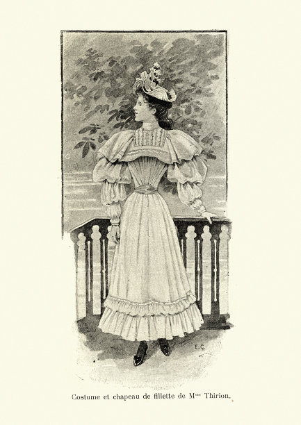 少女时尚，服装，1890年代维多利亚19世纪图片下载