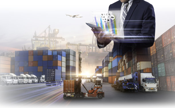 商务物流和运输理念，商务人在物流进出口和运输集装箱服务中取得成功图片下载
