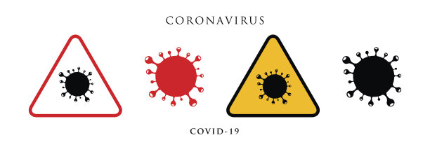 关于冠状病毒或covid-19病媒插图的警告标志图片下载