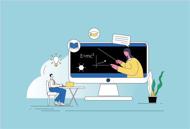 呆在家里，网络在线远程学习，视频教学。图片下载