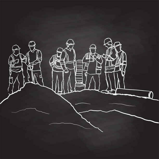 施工更换管道黑板图片下载