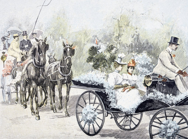 花车游行中的马车图片下载