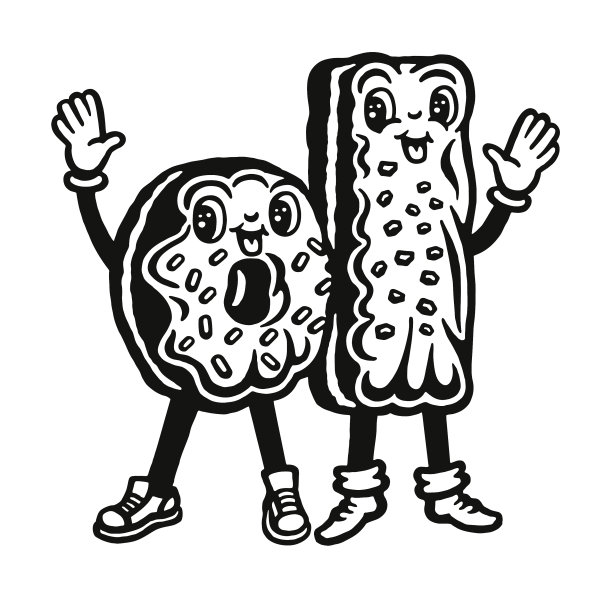 两个加糖屑的糖霜甜甜圈图片下载