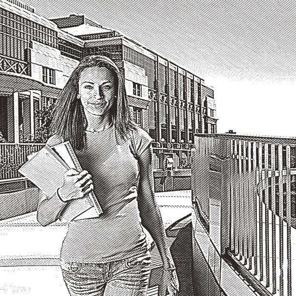 回到校园。大学校园里快乐的非裔美国学生图片下载