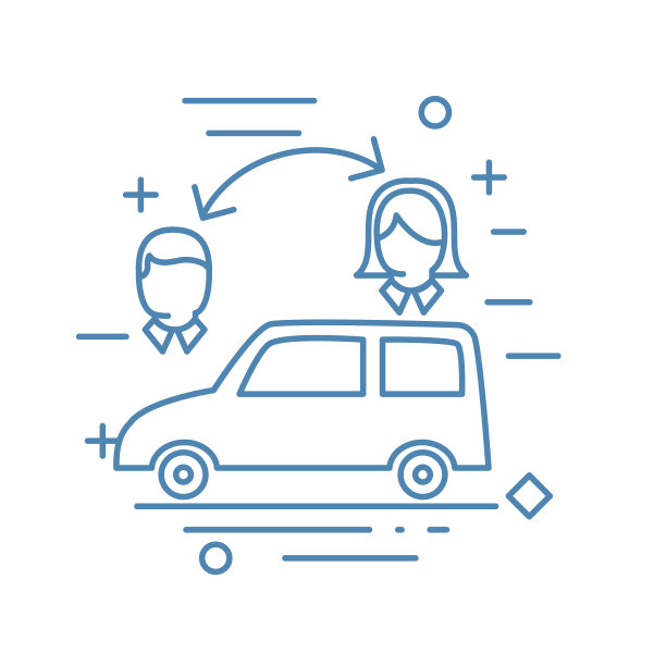 细线图标拼车共享图标集图片下载