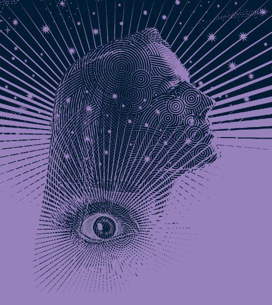 女人，第三只眼和星星图片下载