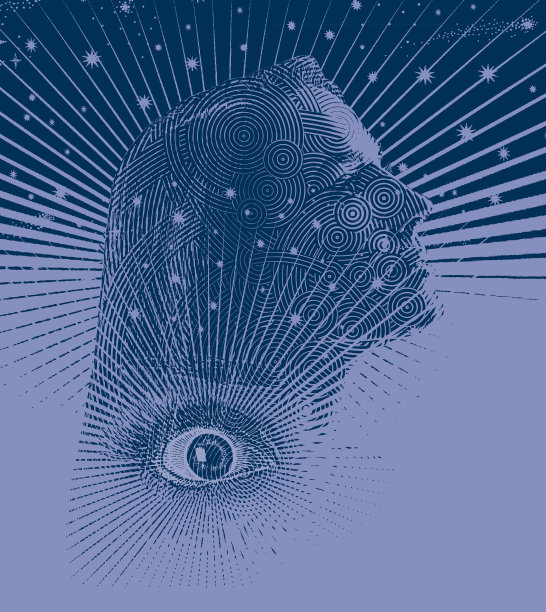 女人，第三只眼和星星图片下载