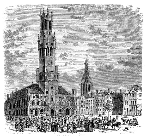 布鲁日钟楼，17世纪图片下载