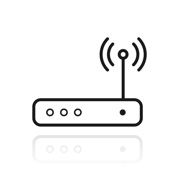 无线路由器。白色背景上反射的图标图片下载
