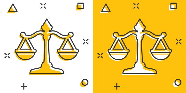 缩放图标在漫画风格。天秤座卡通矢量插图上孤立的背景。大众比较喷溅效应标志的经营理念。图片下载