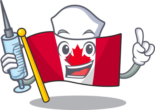 吉祥物杆上飘扬着加拿大国旗图片下载