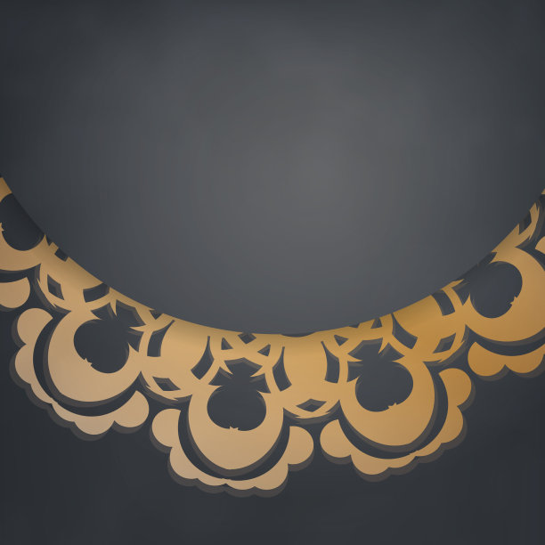 模板小册子的黑色颜色与曼荼罗图片下载