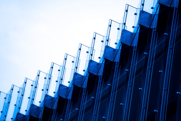 现代抽象建筑和细节背景与金属和玻璃图片下载