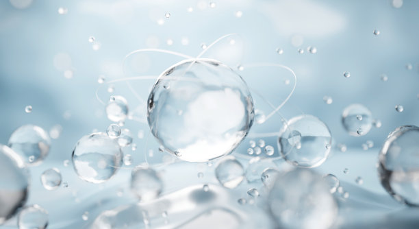 三维胶原皮肤血清和维生素插图分离在软颜色背景。库存图片图片下载