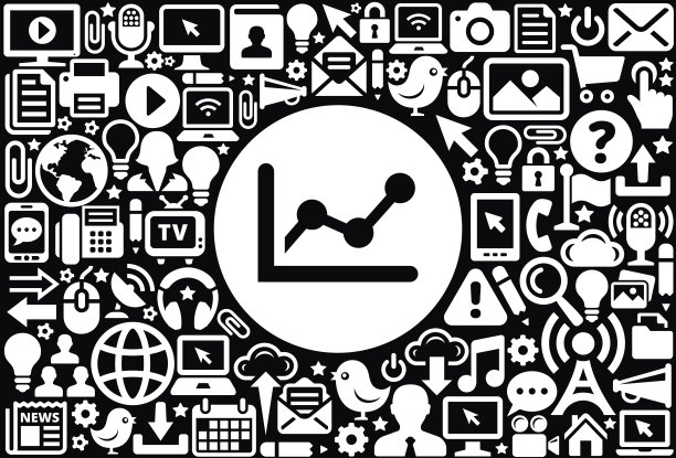 虚线图图标黑白互联网技术背景图片下载