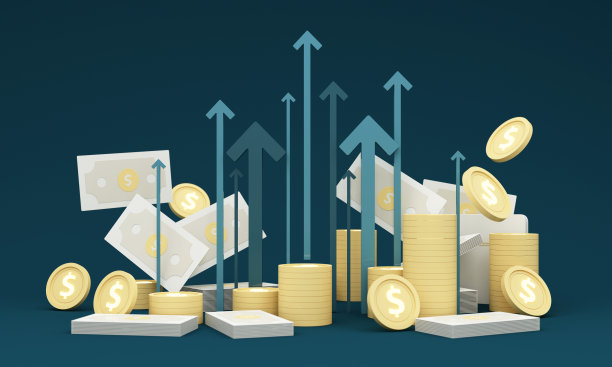 业务增长箭头向上数字蓝色暗背景。投资图技术电路走向成功。金融数据技术战略。市场图表盈利货币和数字货币。三维渲染图片下载