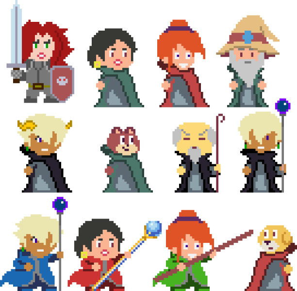 美术风格的像素字符集图片下载