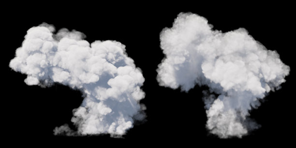 云被隔离在透明的背景上。白云、薄雾或烟雾背景。三维渲染图片下载